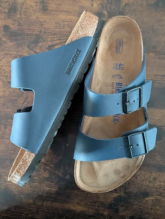 Birkenstock Arizona Sandals in Dark Blue Birko-Flor ladies 9 or EU 40 - Picture 3 of 6